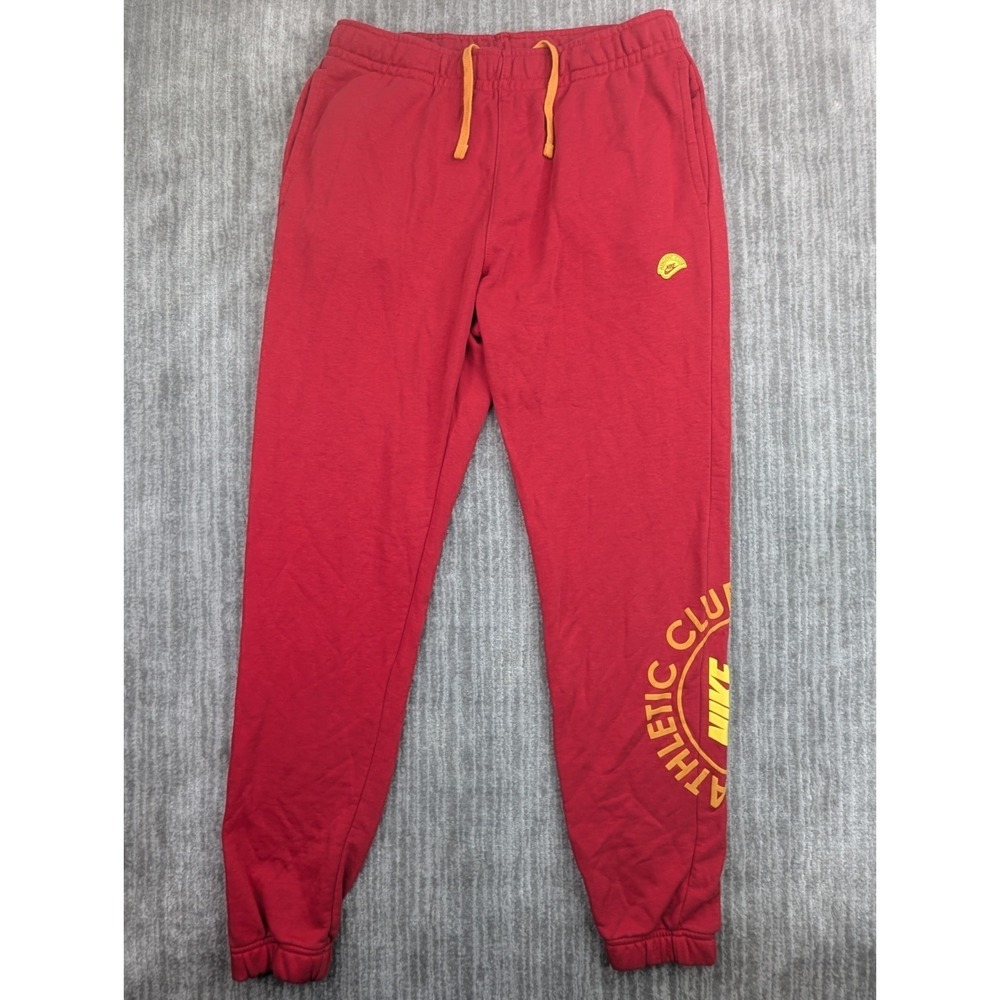 Nike Athletic Club Sweatpants Mens Medium Red French Terry Joggers DR9846-063
